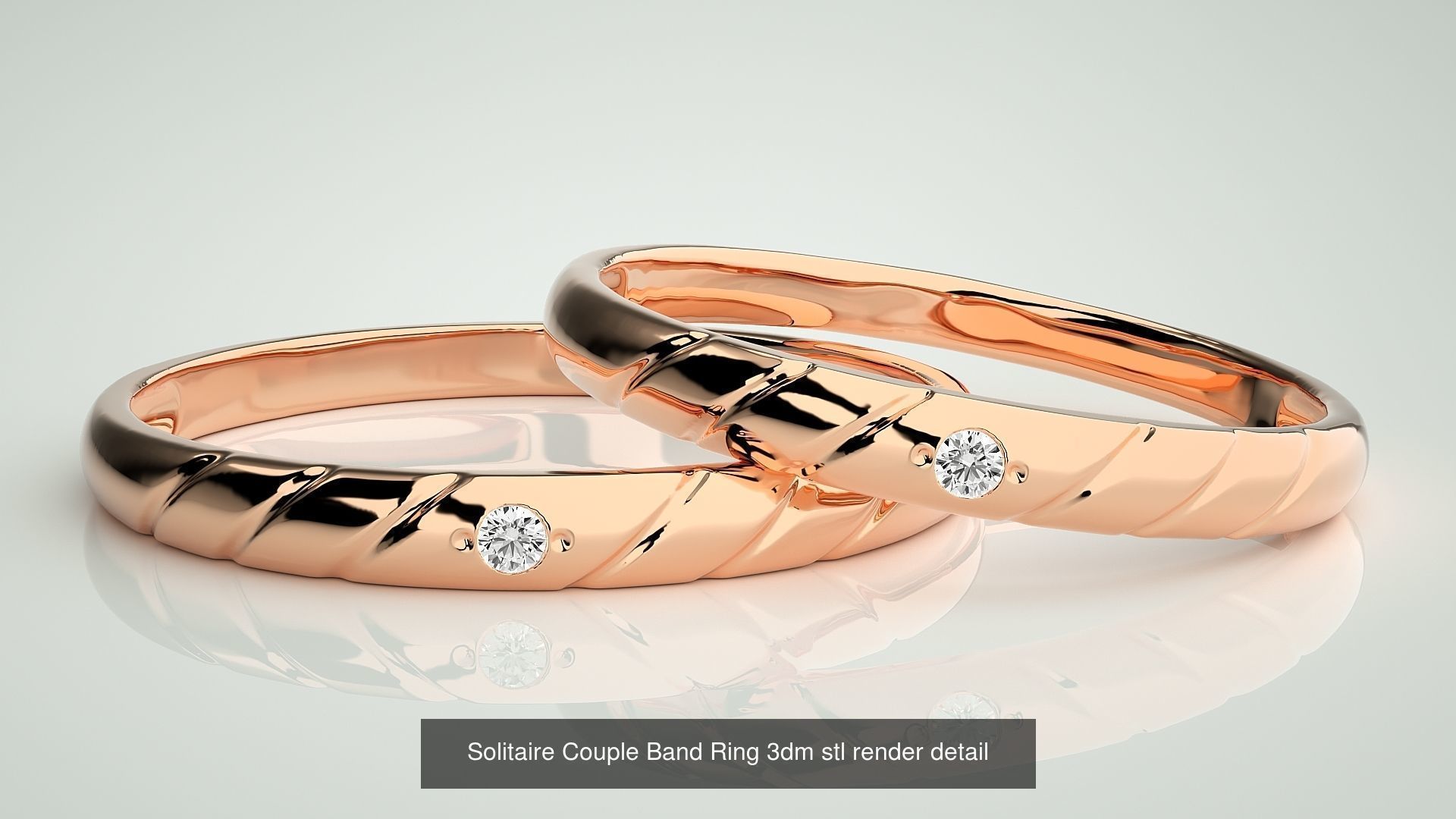 300 Couple Band Ring 3dm stl render detail Part-1 3D Model Collection_69