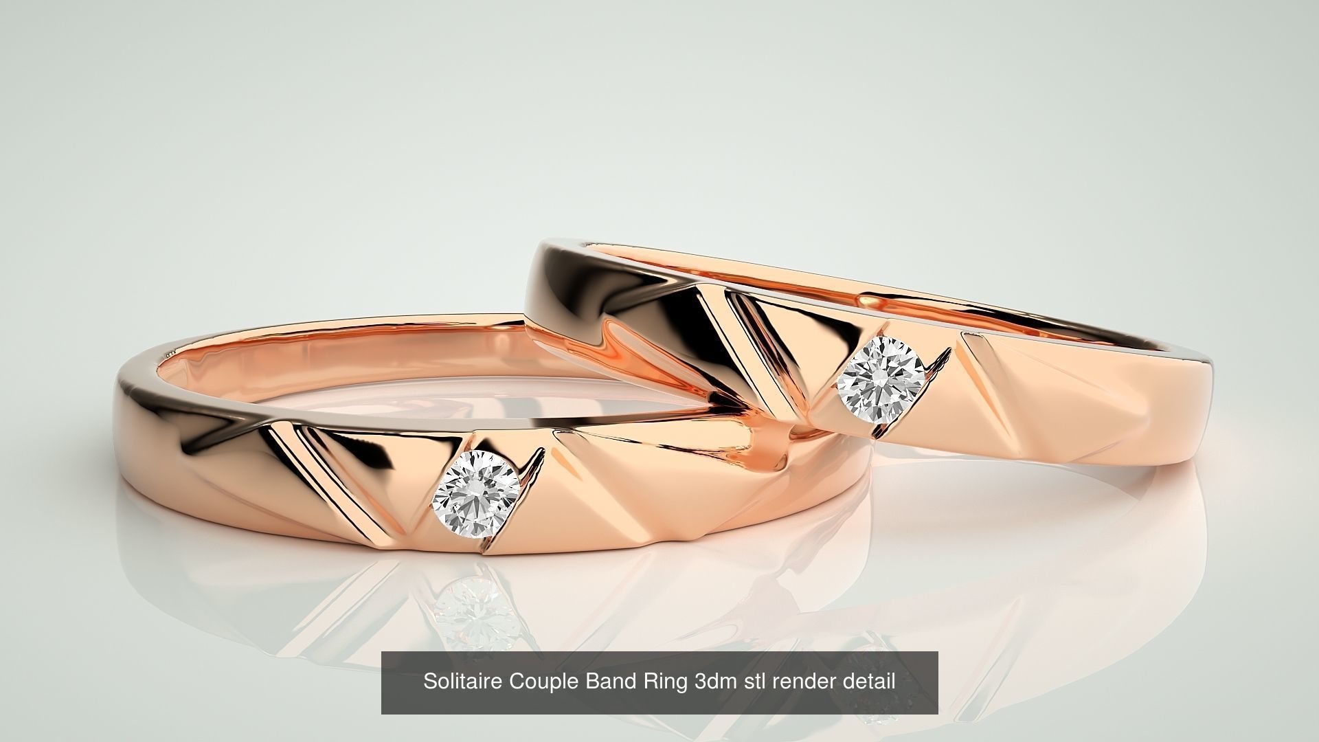 300 Couple Band Ring 3dm stl render detail Part-1 3D Model Collection_68
