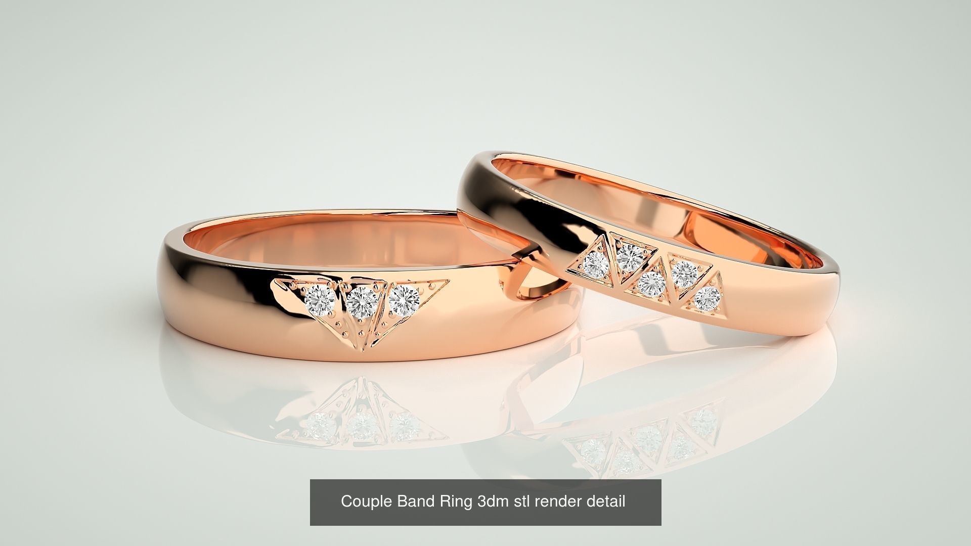 300 Couple Band Ring 3dm stl render detail Part-1 3D Model Collection_108
