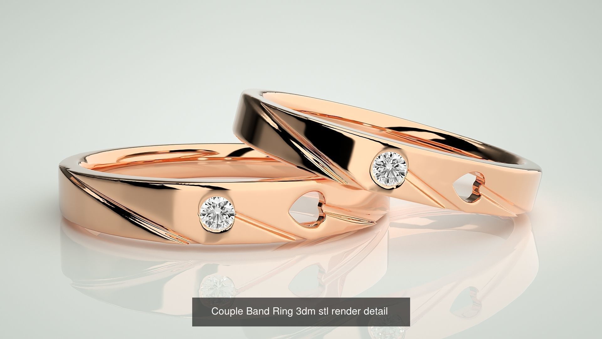 300 Couple Band Ring 3dm stl render detail Part-1 3D Model Collection_84