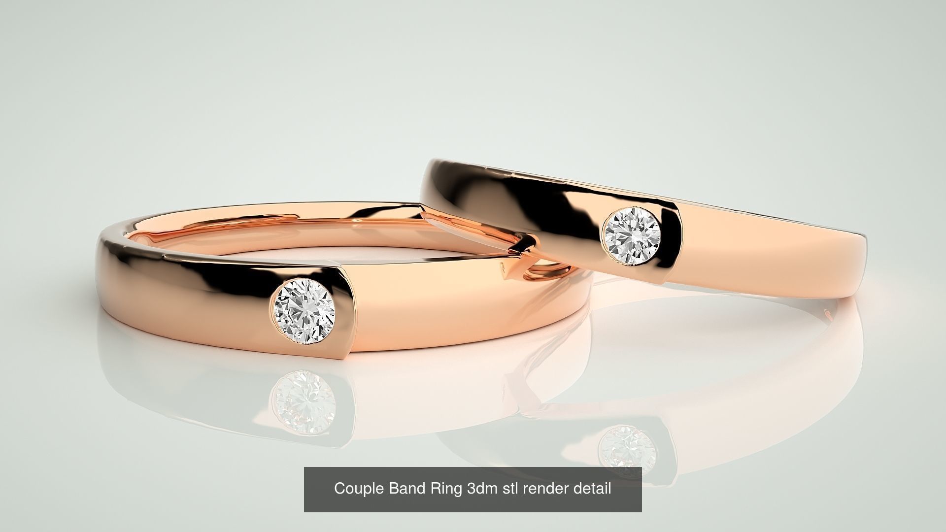 300 Couple Band Ring 3dm stl render detail Part-1 3D Model Collection_179