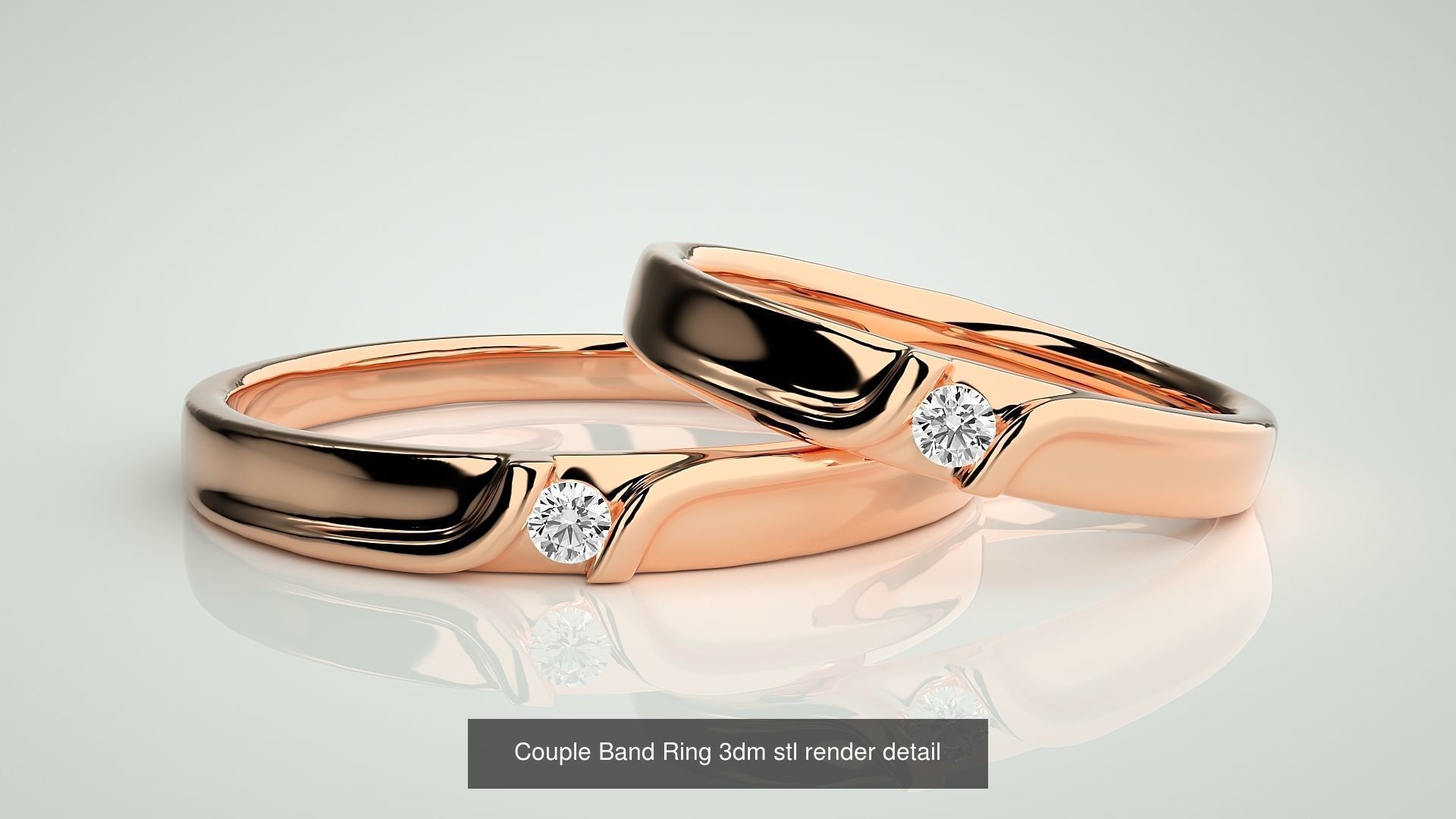 300 Couple Band Ring 3dm stl render detail Part-1 3D Model Collection_194