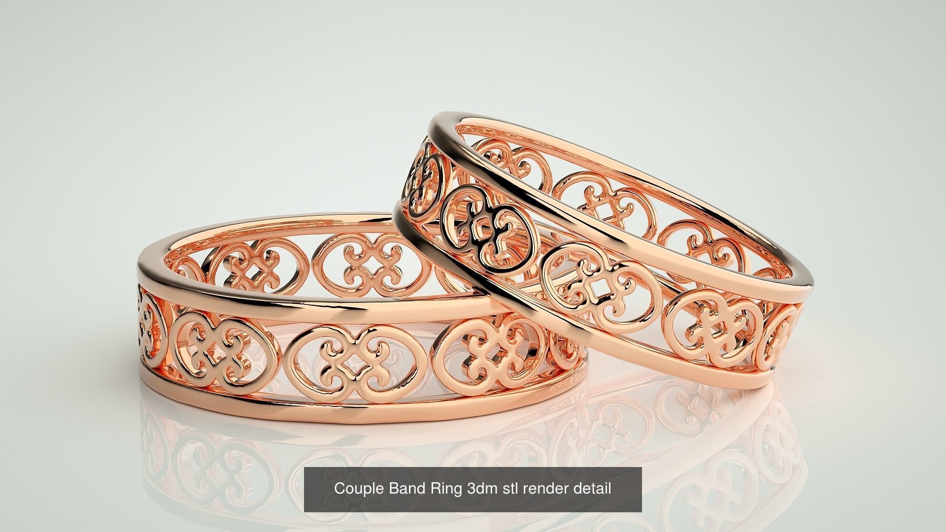 300 Couple Band Ring 3dm stl render detail Part-1 3D Model Collection_154