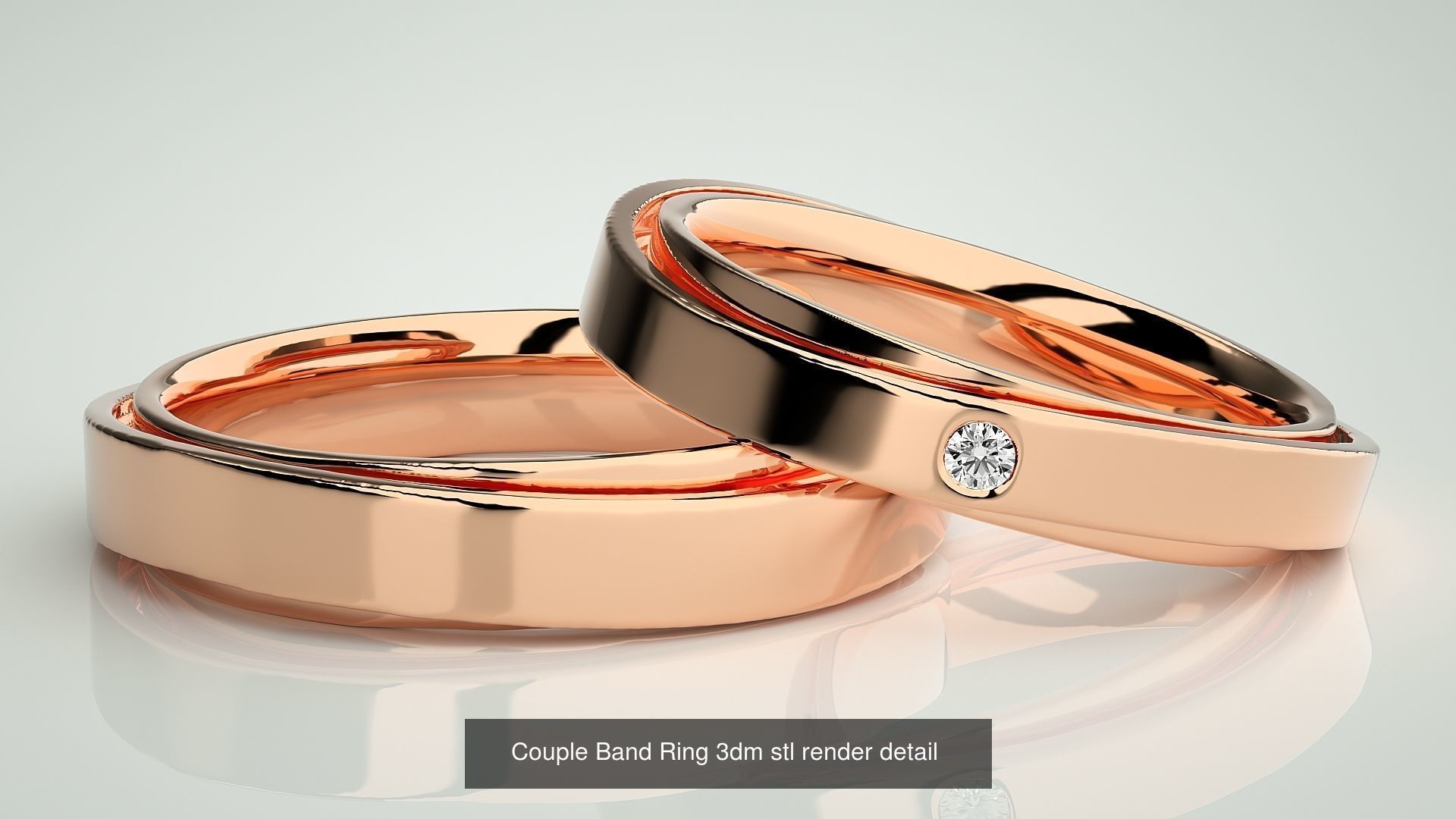 300 Couple Band Ring 3dm stl render detail Part-1 3D Model Collection_96