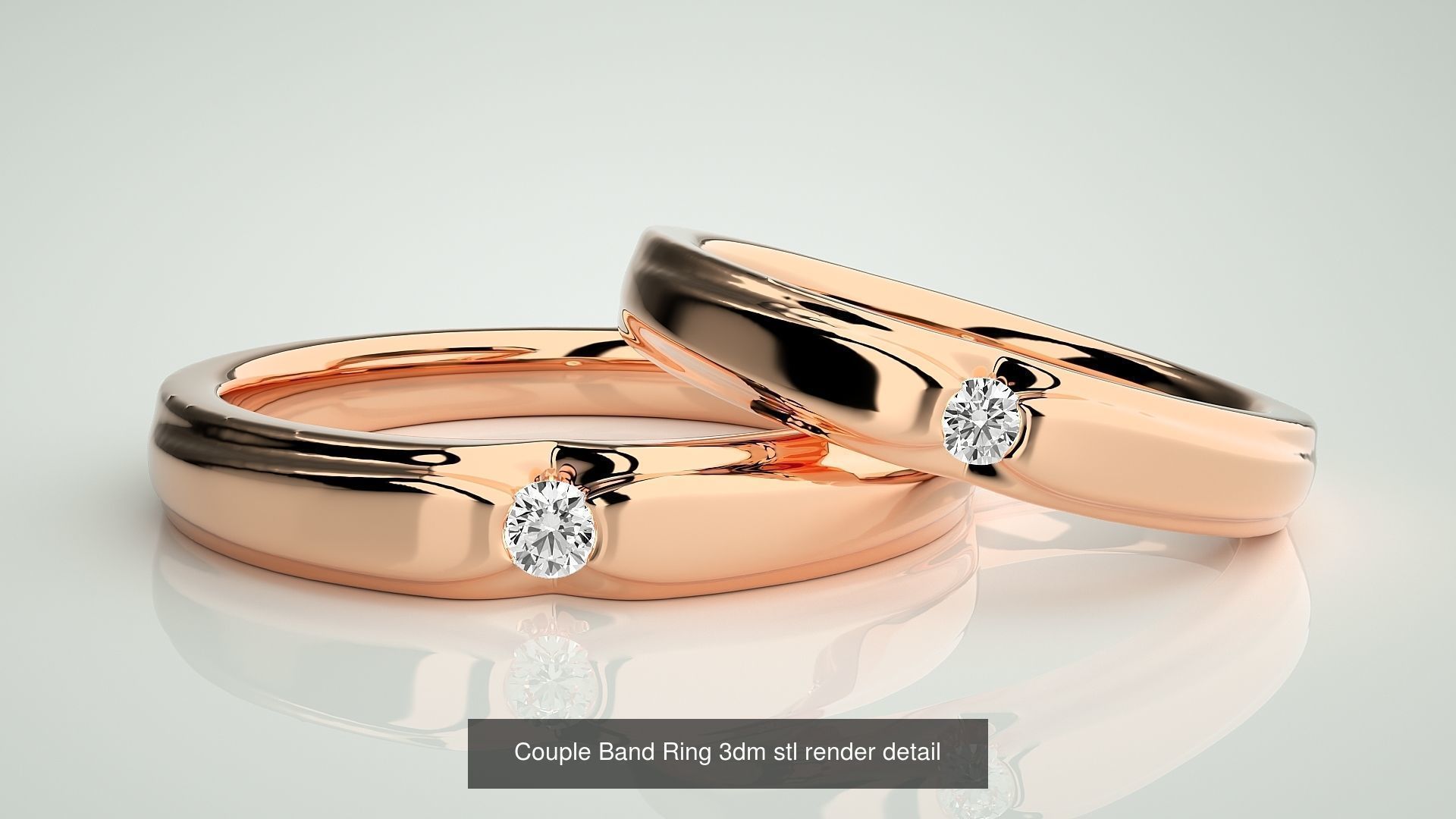 300 Couple Band Ring 3dm stl render detail Part-1 3D Model Collection_165