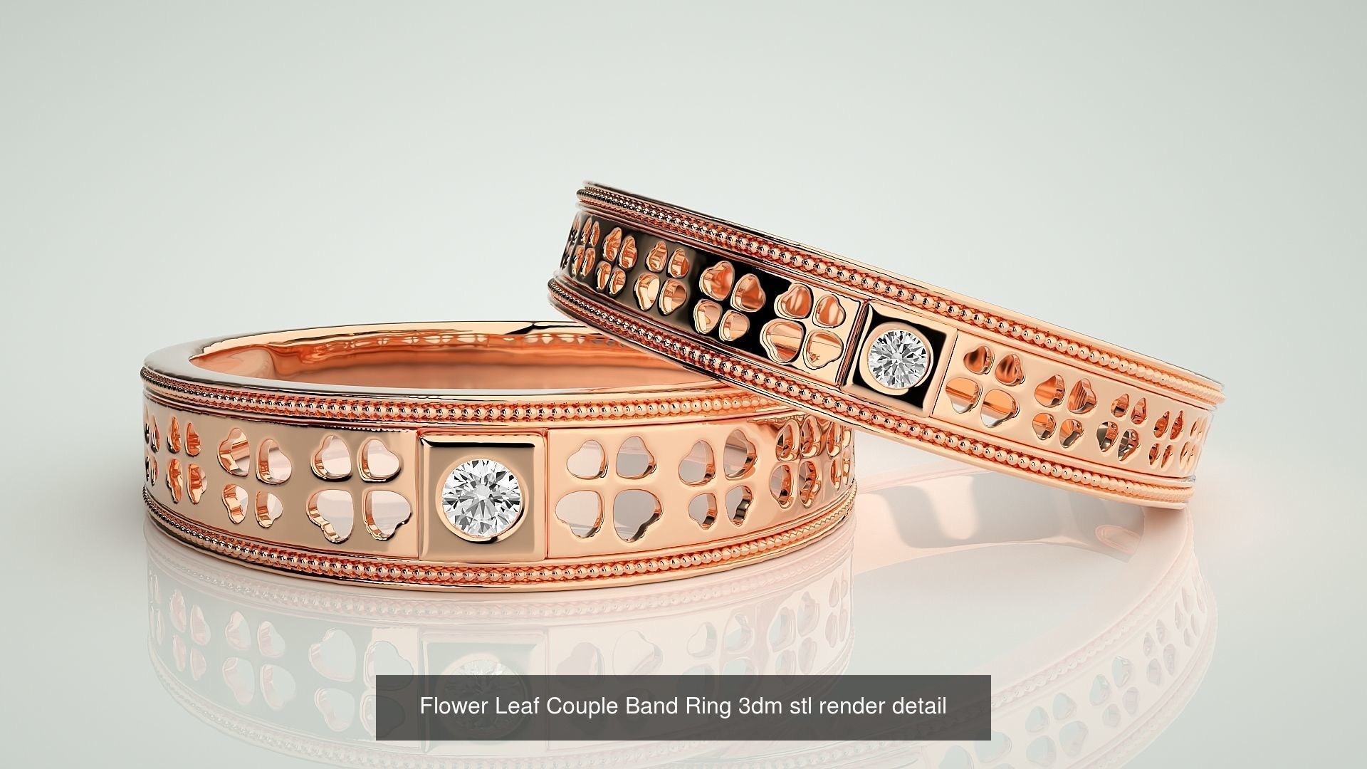 300 Couple Band Ring 3dm stl render detail Part-1 3D Model Collection_21