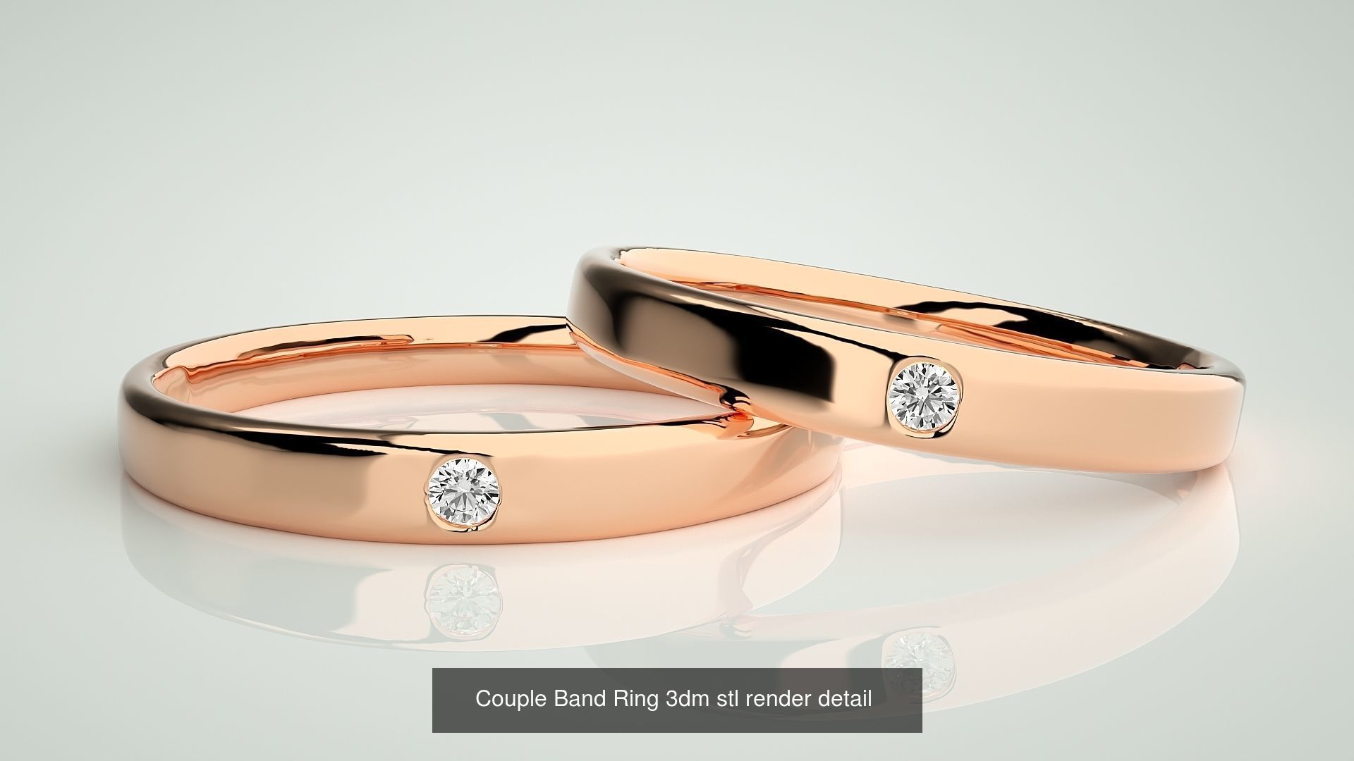 300 Couple Band Ring 3dm stl render detail Part-1 3D Model Collection_159