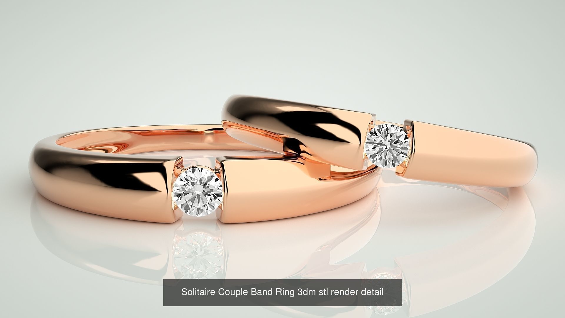 300 Couple Band Ring 3dm stl render detail Part-1 3D Model Collection_40