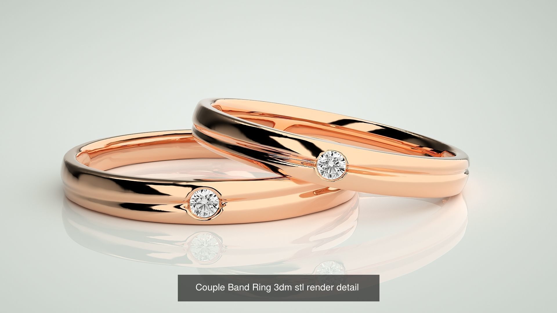 300 Couple Band Ring 3dm stl render detail Part-1 3D Model Collection_93