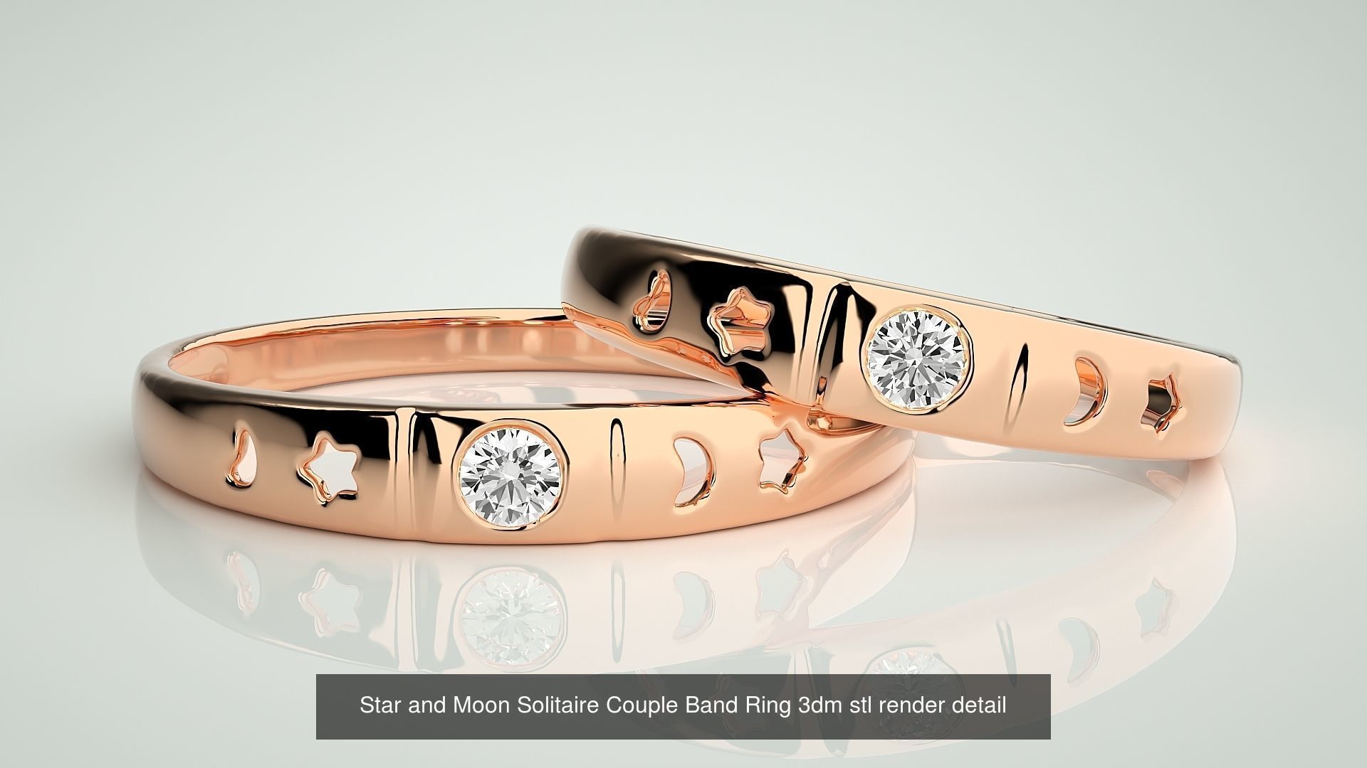 300 Couple Band Ring 3dm stl render detail Part-1 3D Model Collection_43