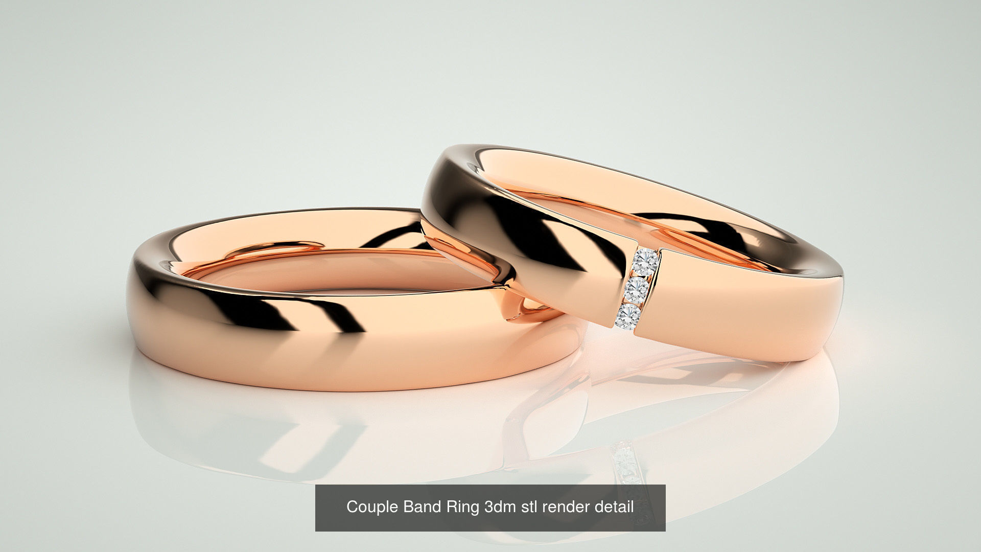 300 Couple Band Ring 3dm stl render detail Part-1 3D Model Collection_151
