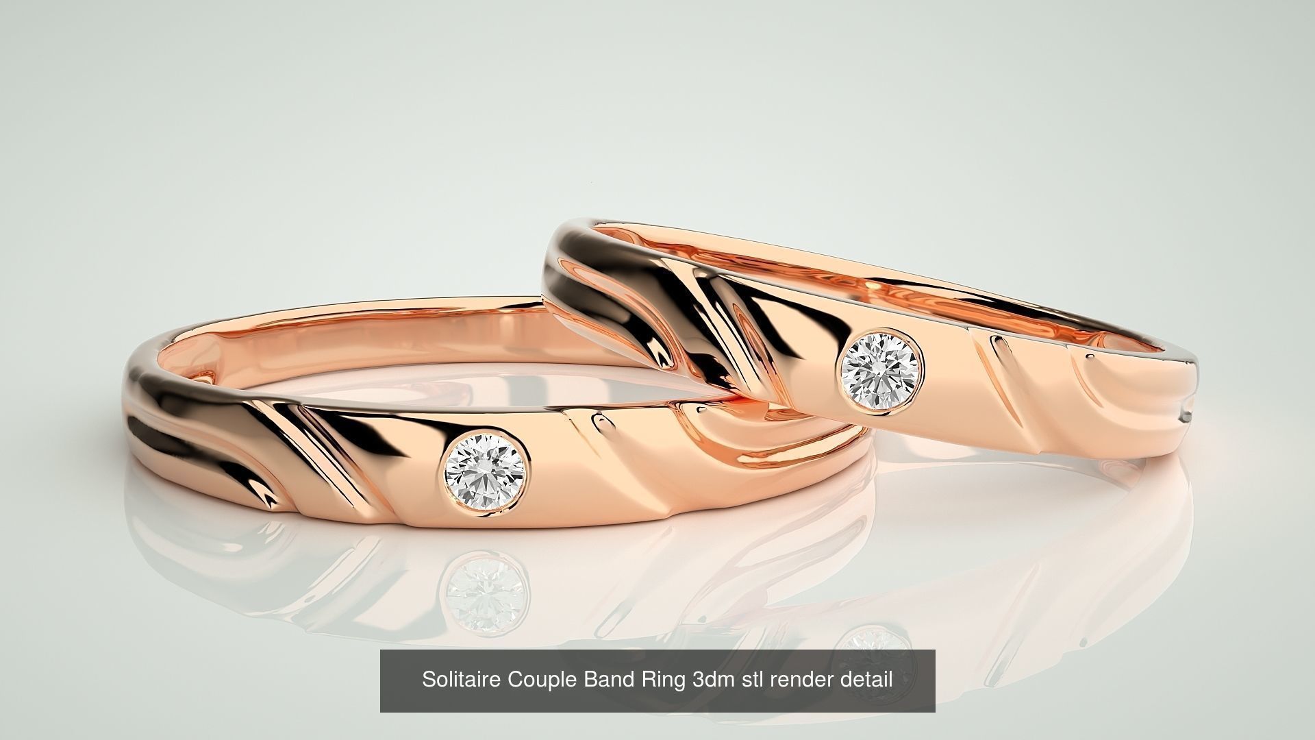 300 Couple Band Ring 3dm stl render detail Part-1 3D Model Collection_57