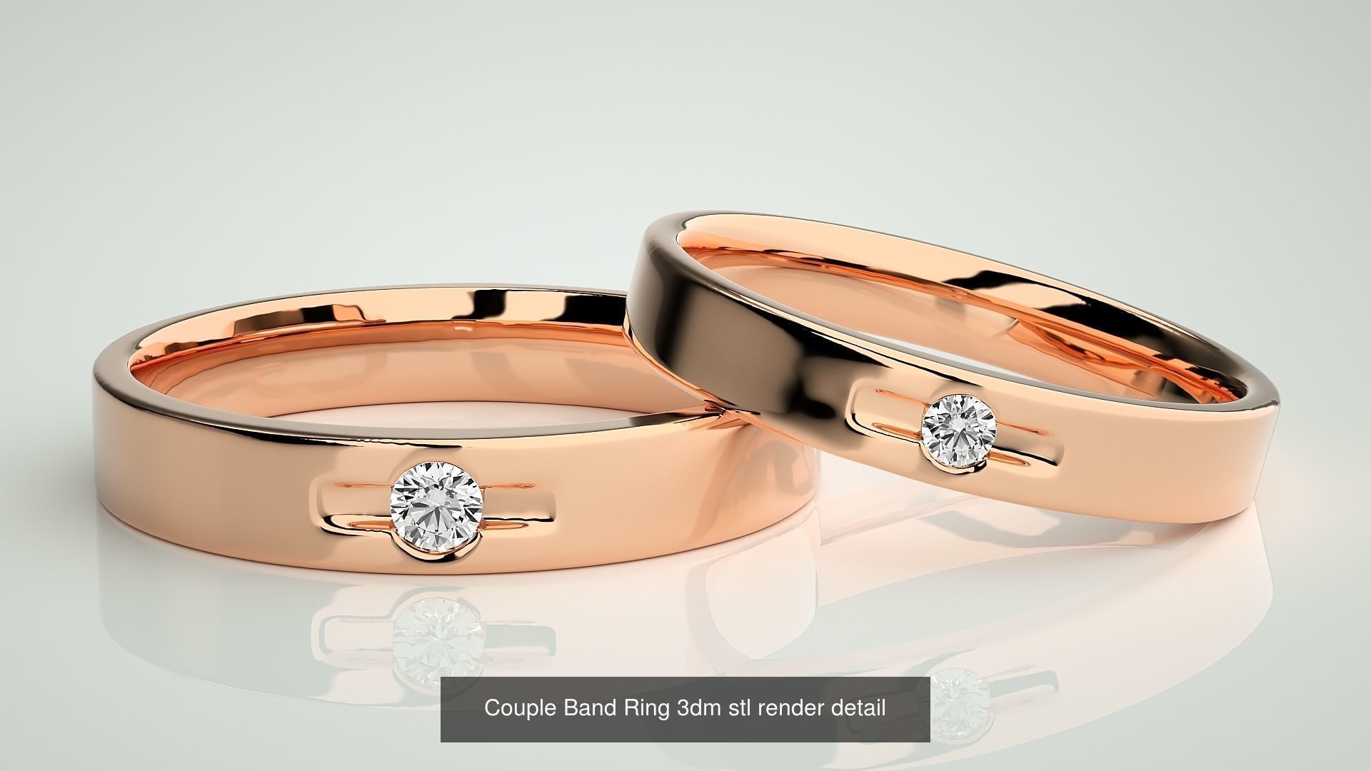 300 Couple Band Ring 3dm stl render detail Part-1 3D Model Collection_175