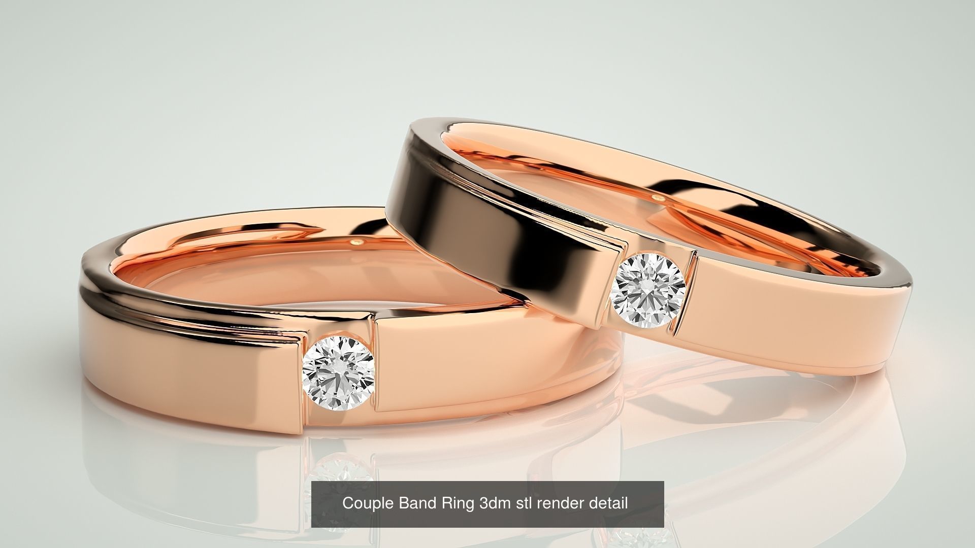300 Couple Band Ring 3dm stl render detail Part-1 3D Model Collection_152