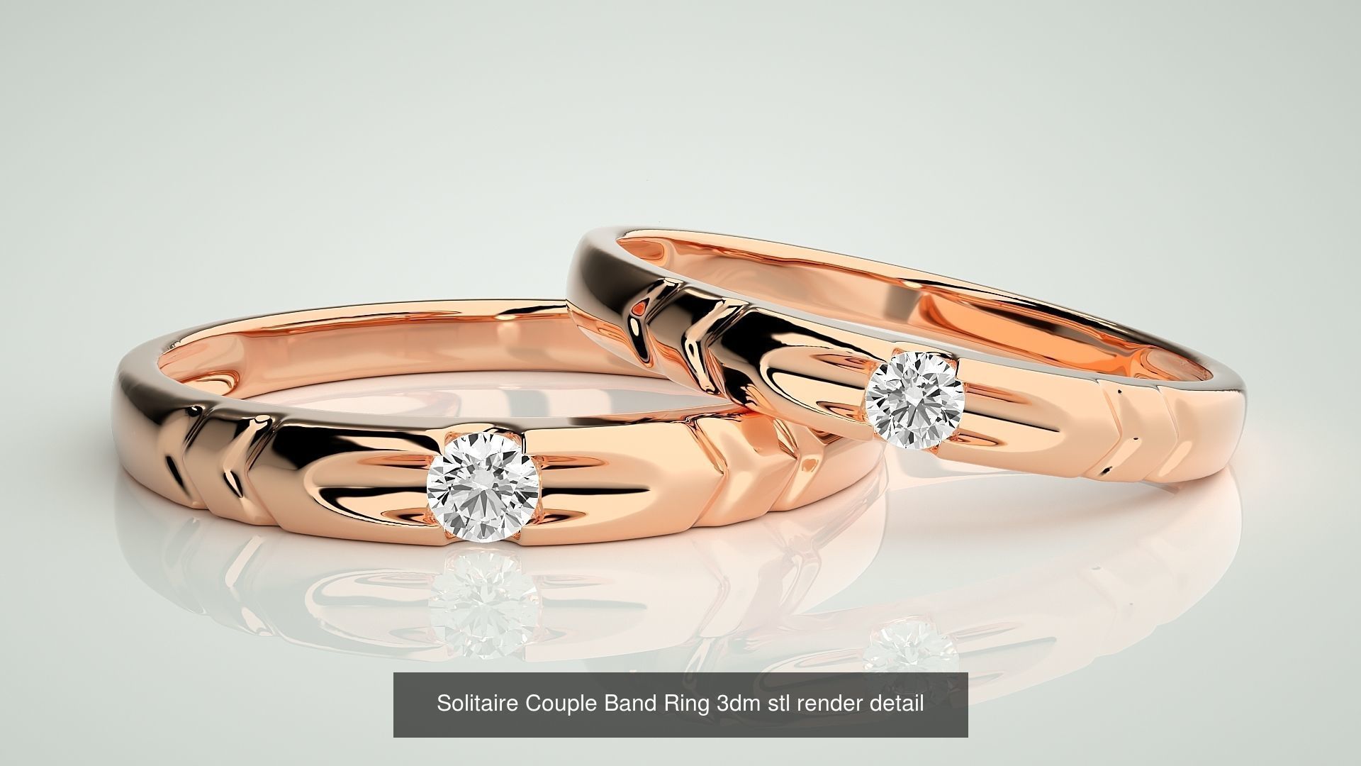 300 Couple Band Ring 3dm stl render detail Part-1 3D Model Collection_59
