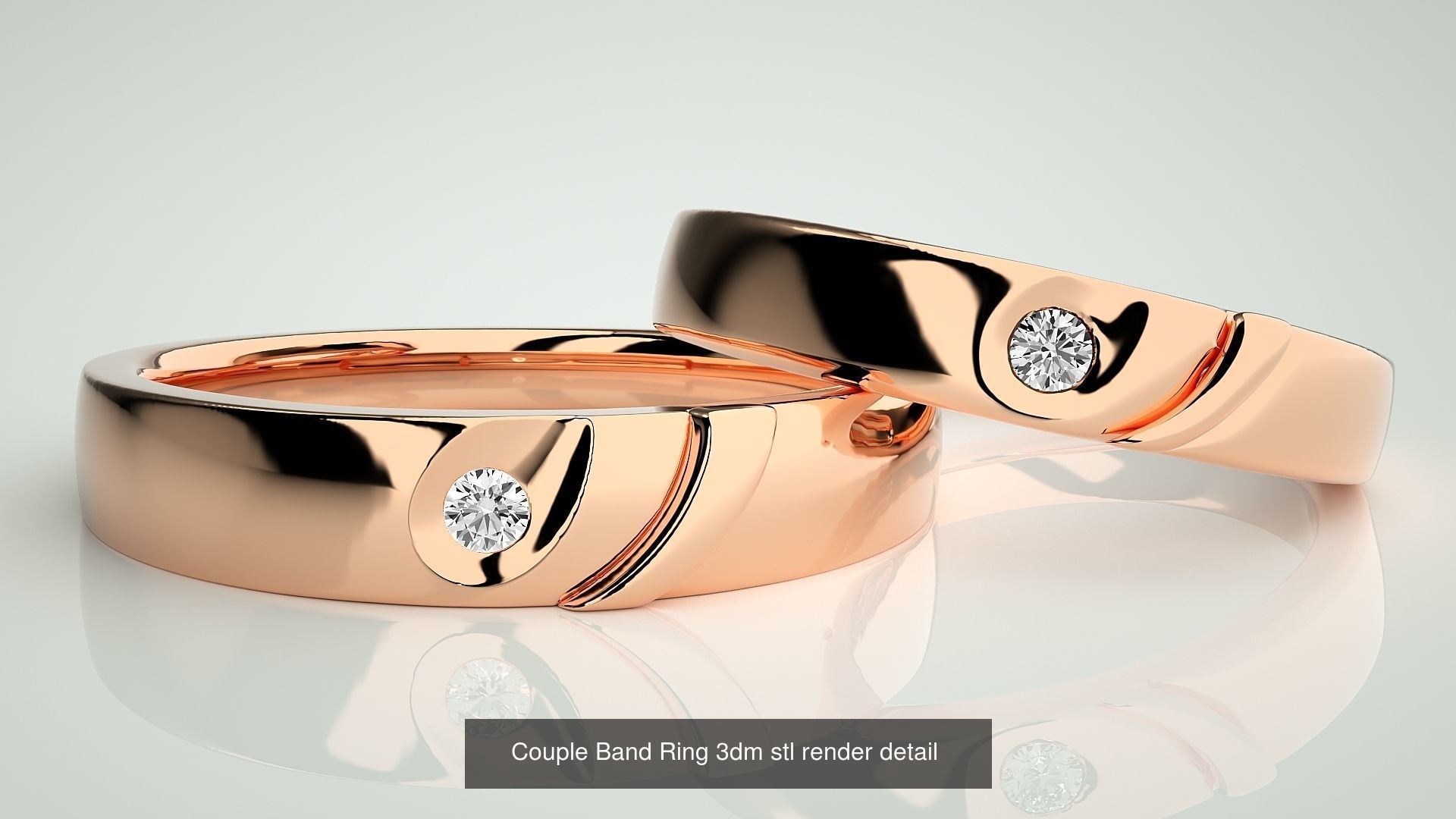 300 Couple Band Ring 3dm stl render detail Part-1 3D Model Collection_99