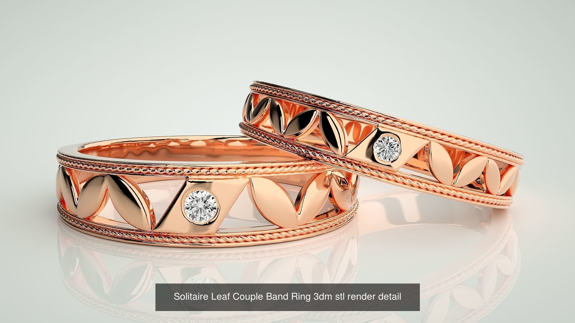 300 Couple Band Ring 3dm stl render detail Part-1 3D Model Collection_26