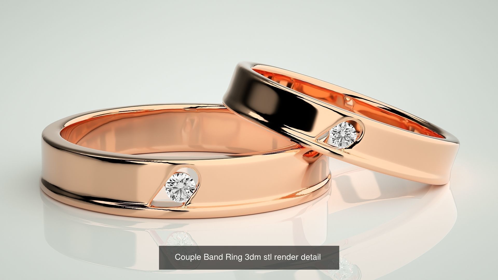 300 Couple Band Ring 3dm stl render detail Part-1 3D Model Collection_92