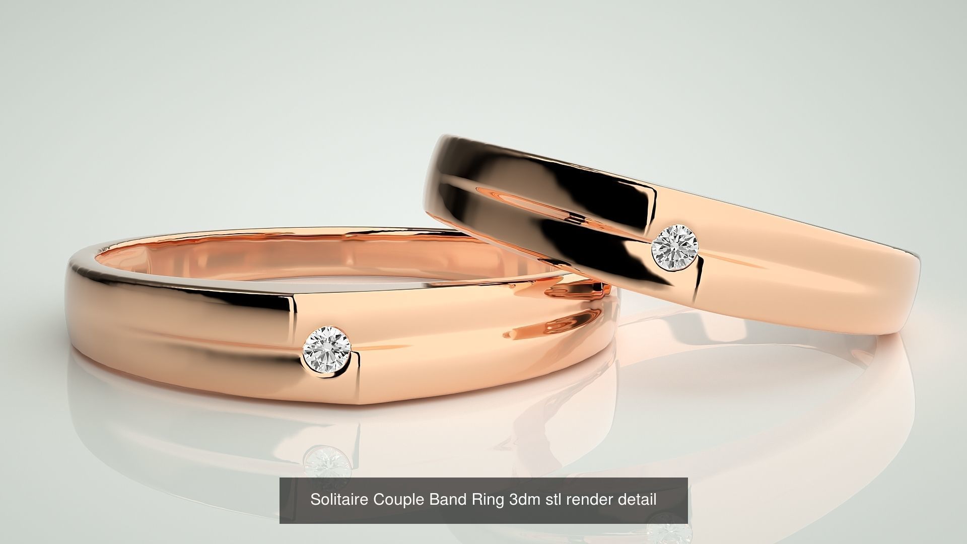 300 Couple Band Ring 3dm stl render detail Part-1 3D Model Collection_72