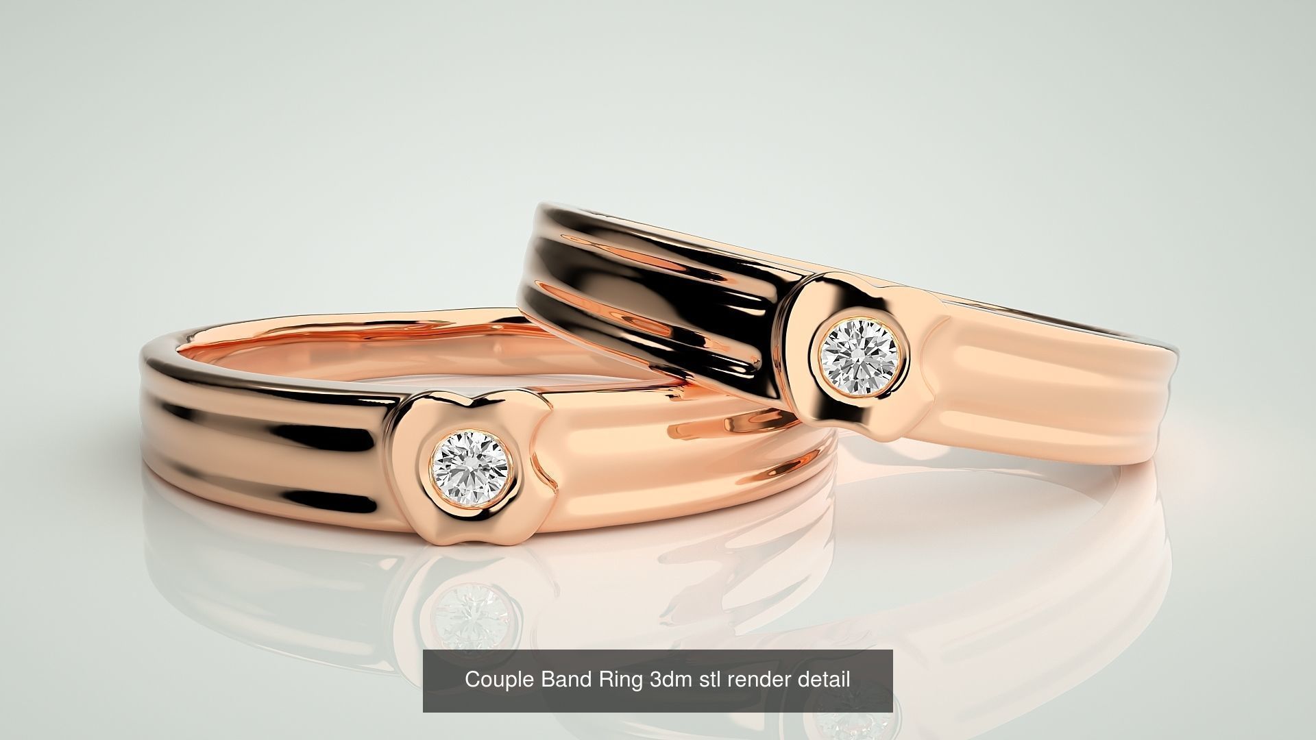 300 Couple Band Ring 3dm stl render detail Part-1 3D Model Collection_161