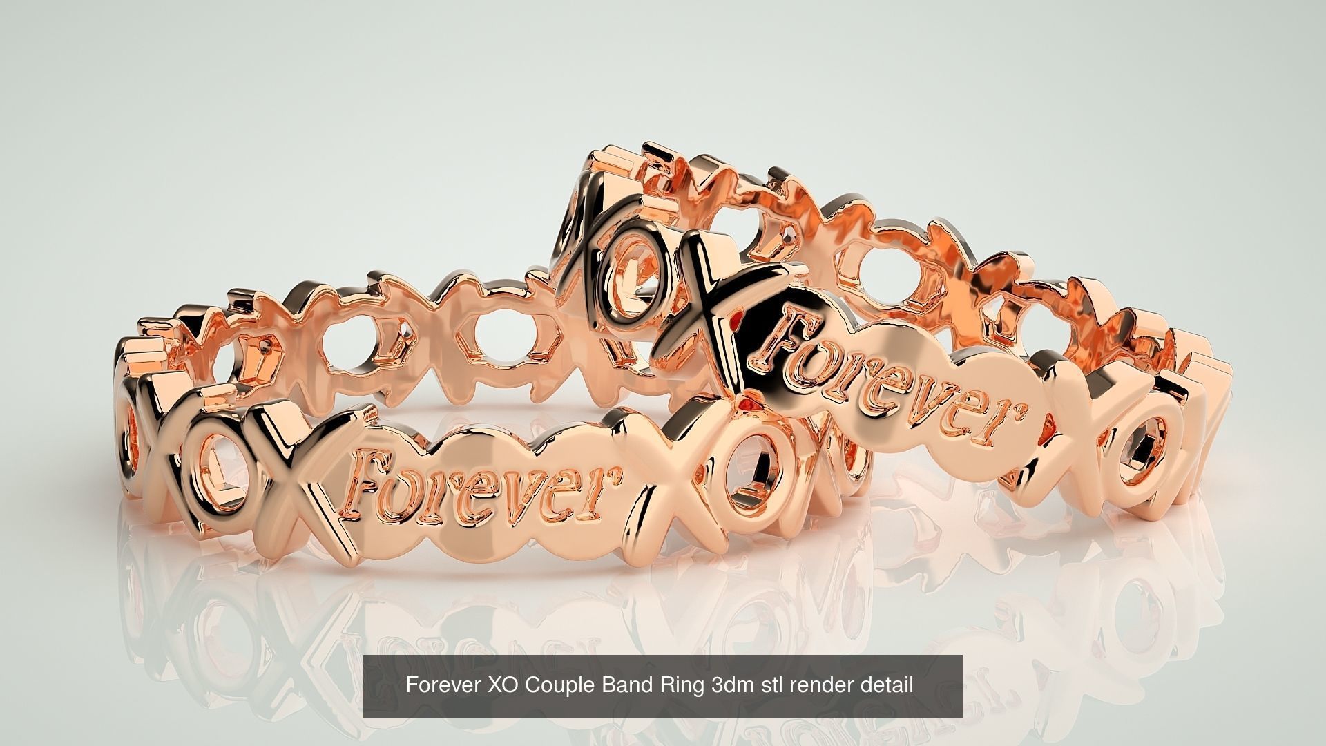 300 Couple Band Ring 3dm stl render detail Part-1 3D Model Collection_64