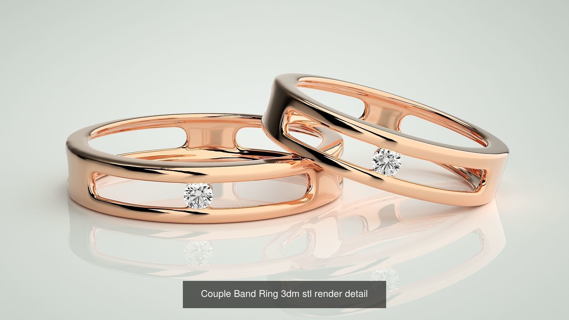 300 Couple Band Ring 3dm stl render detail Part-1 3D Model Collection_193