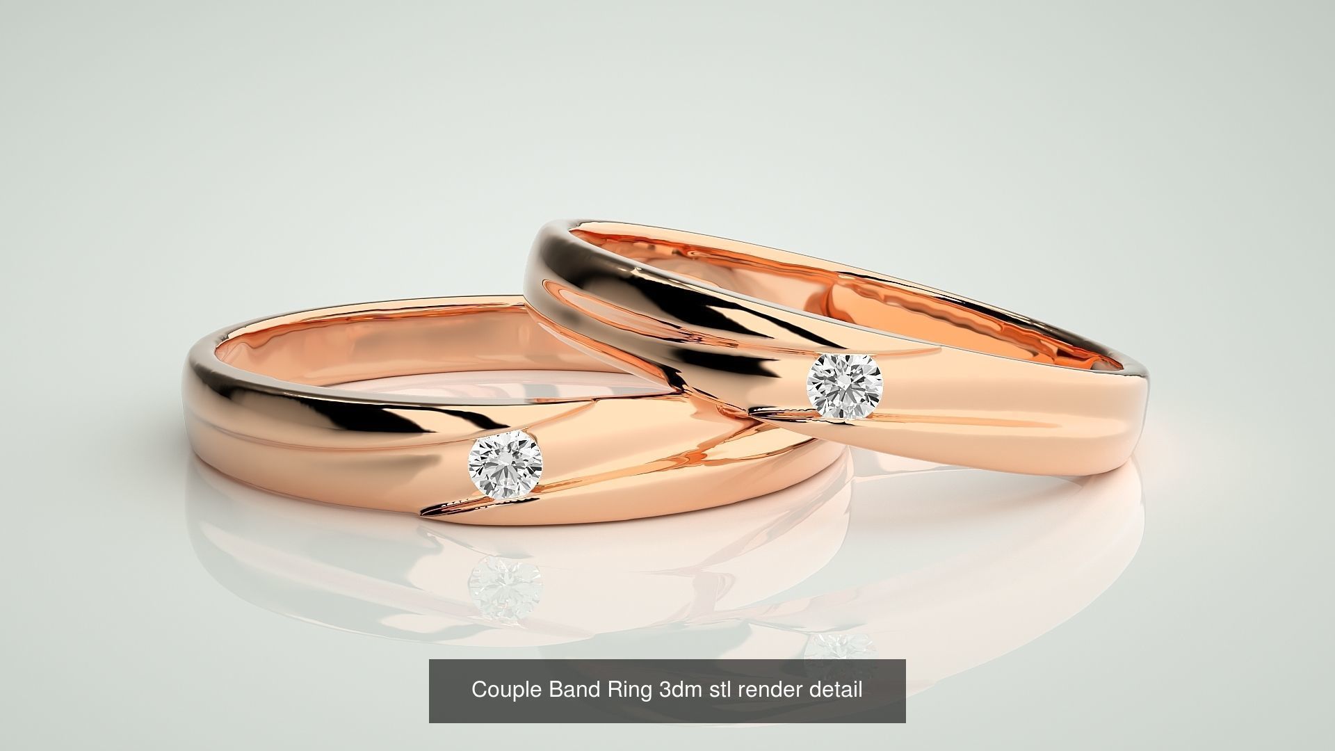 300 Couple Band Ring 3dm stl render detail Part-1 3D Model Collection_176