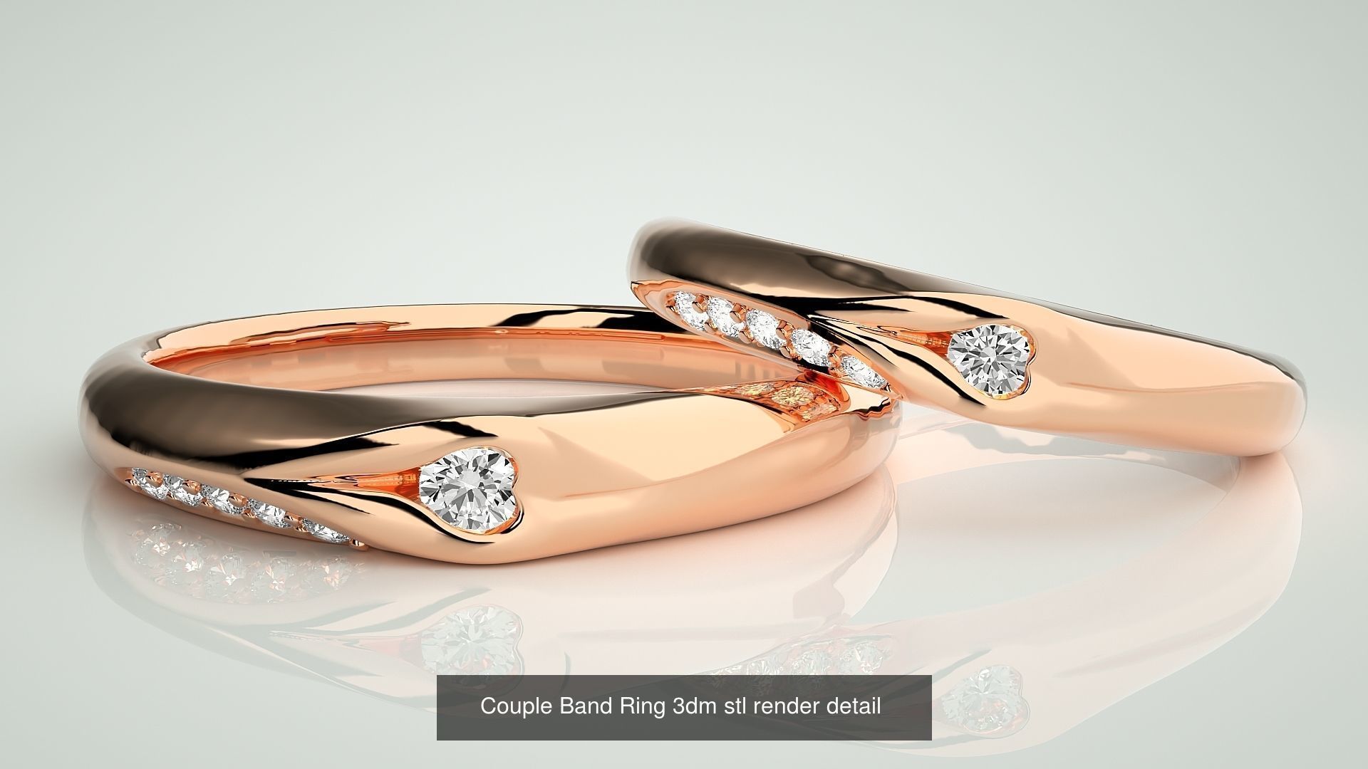 300 Couple Band Ring 3dm stl render detail Part-1 3D Model Collection_88