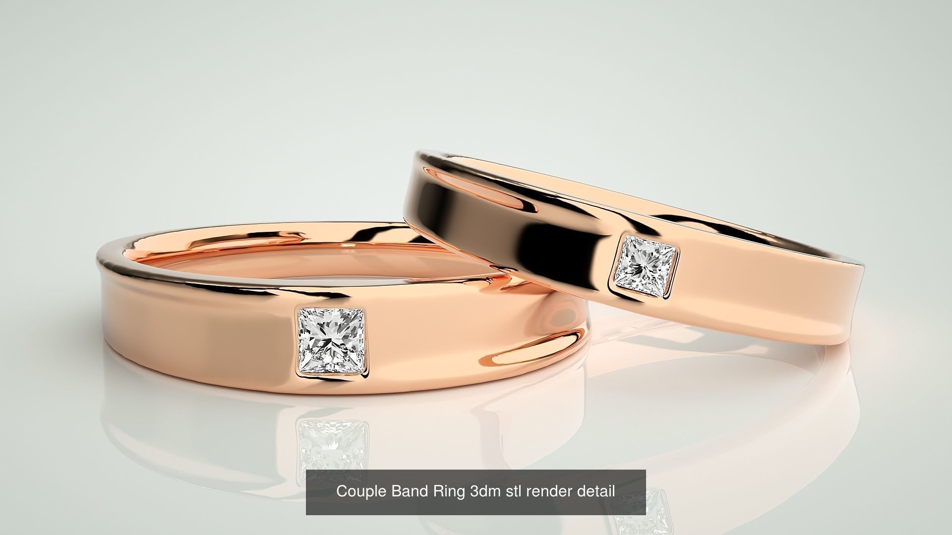 300 Couple Band Ring 3dm stl render detail Part-1 3D Model Collection_172