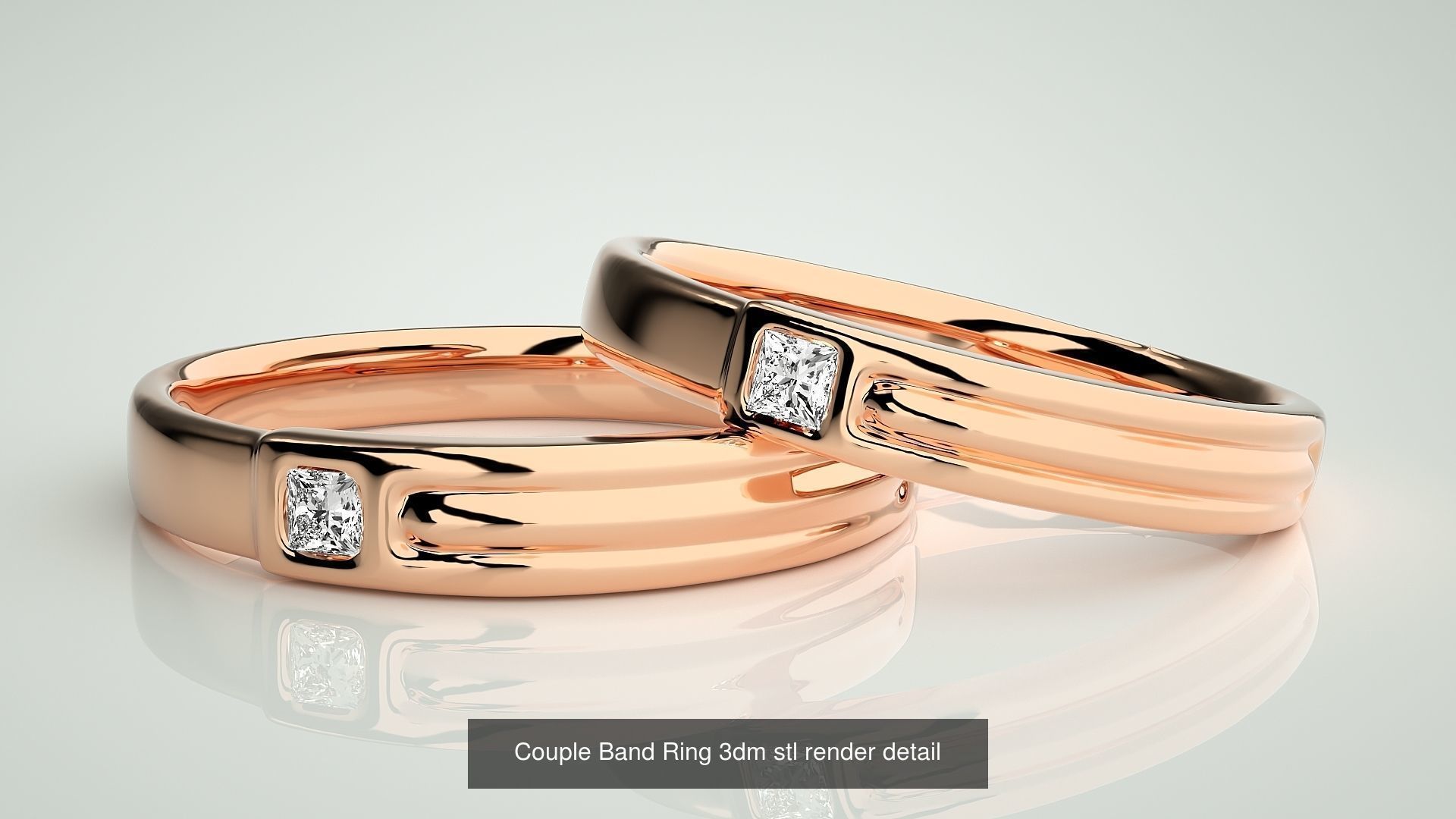 300 Couple Band Ring 3dm stl render detail Part-1 3D Model Collection_160