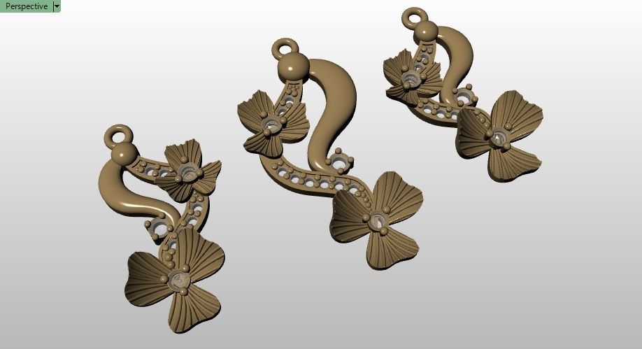 Clover flower pendant 3D print model_9