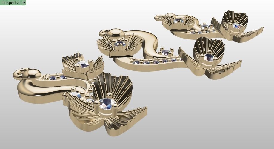 Clover flower pendant 3D print model_13