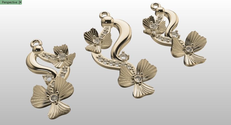 Clover flower pendant 3D print model_12