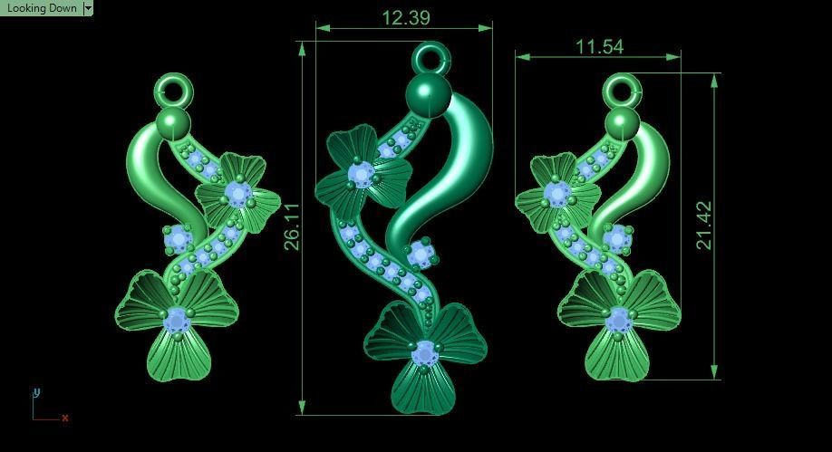 Clover flower pendant 3D print model_6