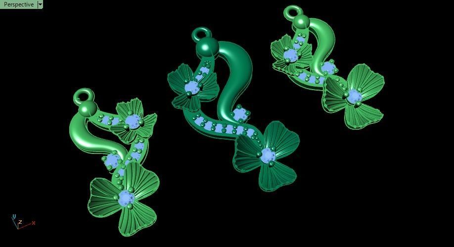 Clover flower pendant 3D print model_8