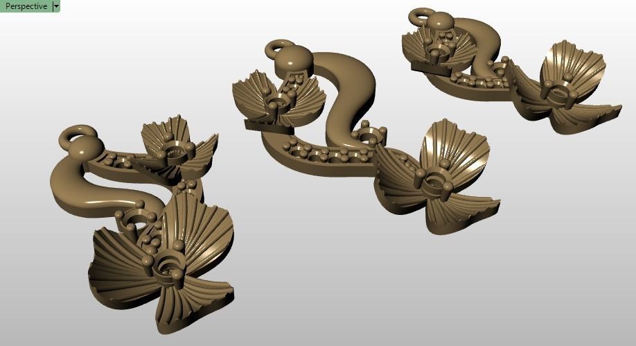 Clover flower pendant 3D print model_10