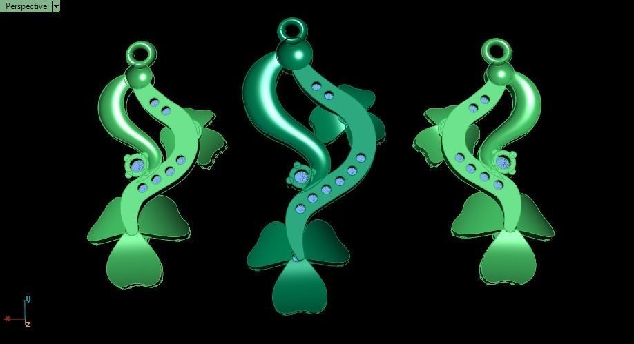 Clover flower pendant 3D print model_14