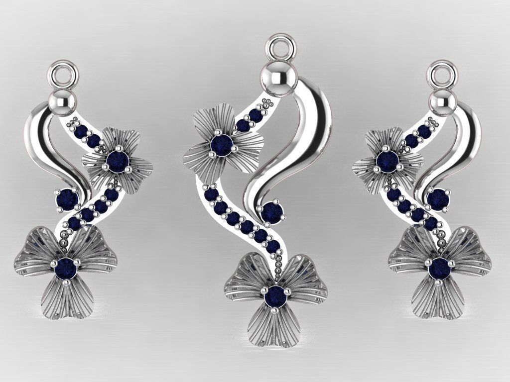 Clover flower pendant 3D print model_5