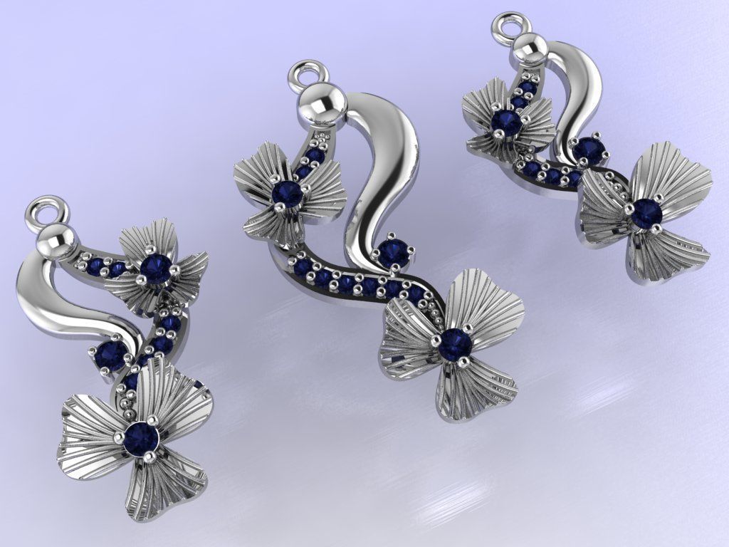 Clover flower pendant 3D print model_4