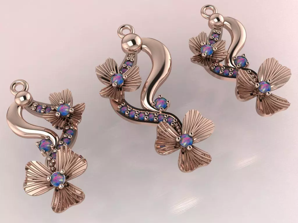 Clover flower pendant 3D print model_0