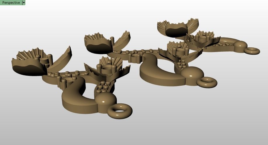 Clover flower pendant 3D print model_11