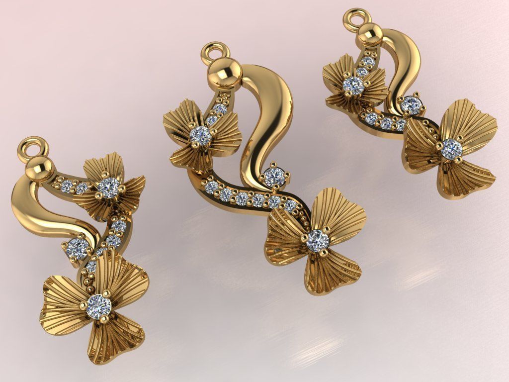 Clover flower pendant 3D print model_2