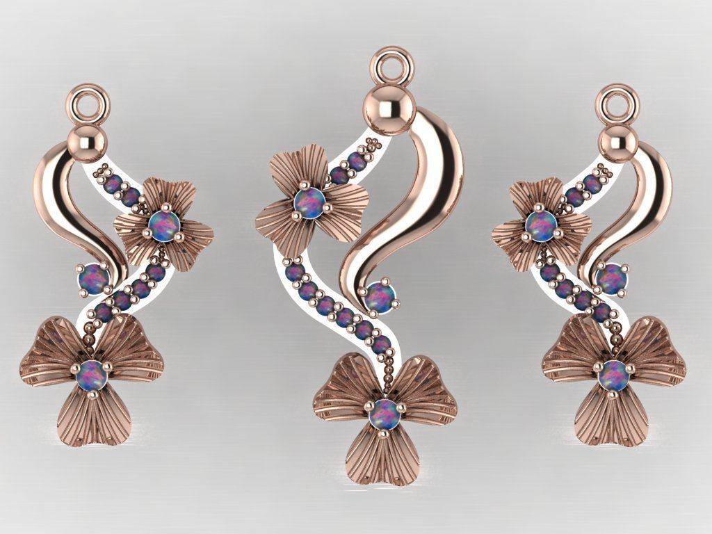 Clover flower pendant 3D print model_1