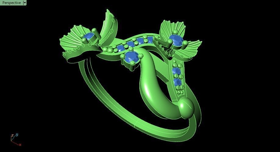 Clover flower ring 3D print model_18