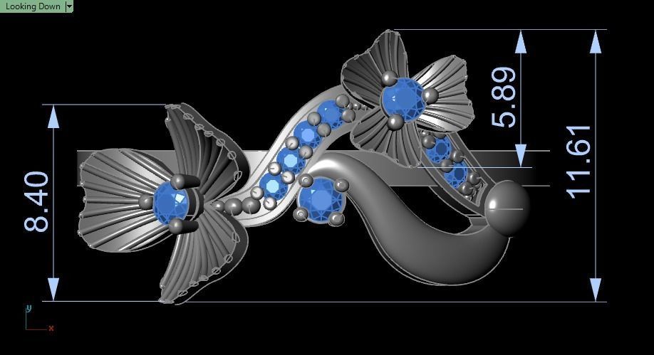 Clover flower ring 3D print model_7