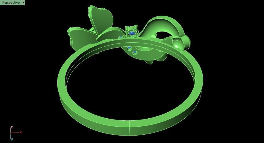 Clover flower ring 3D print model_17