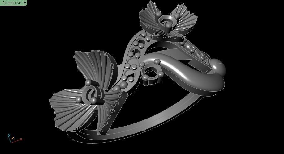 Clover flower ring 3D print model_20