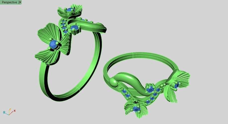Clover flower ring 3D print model_13