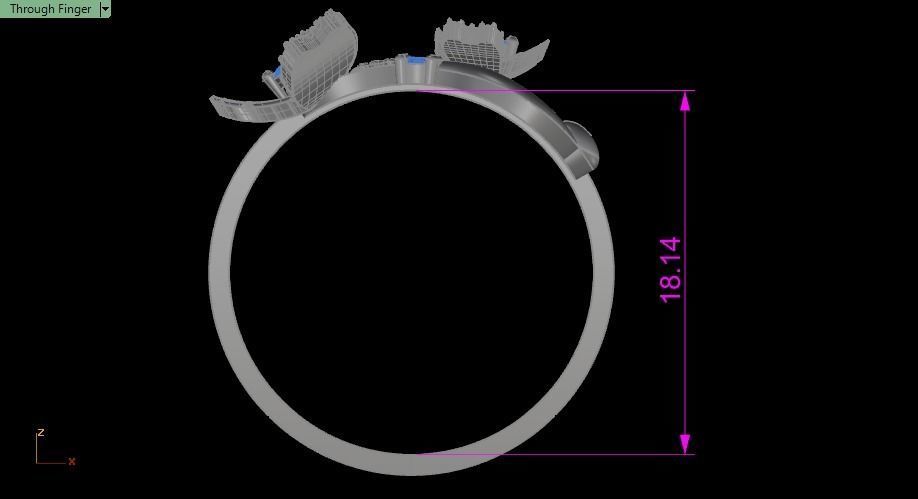 Clover flower ring 3D print model_10