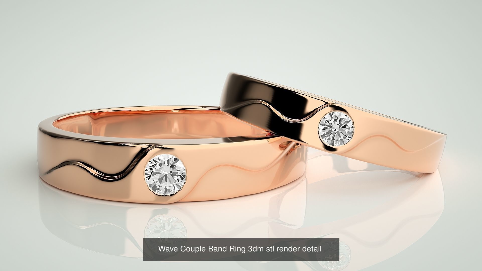 300 Couple Band Ring 3dm stl render detail Part-2  3D Model Collection_67
